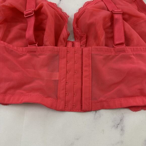 Torrid Curve Lace Underwire Bra Size 46 C Coral Pink Full Coverage - Picture 5 of 8